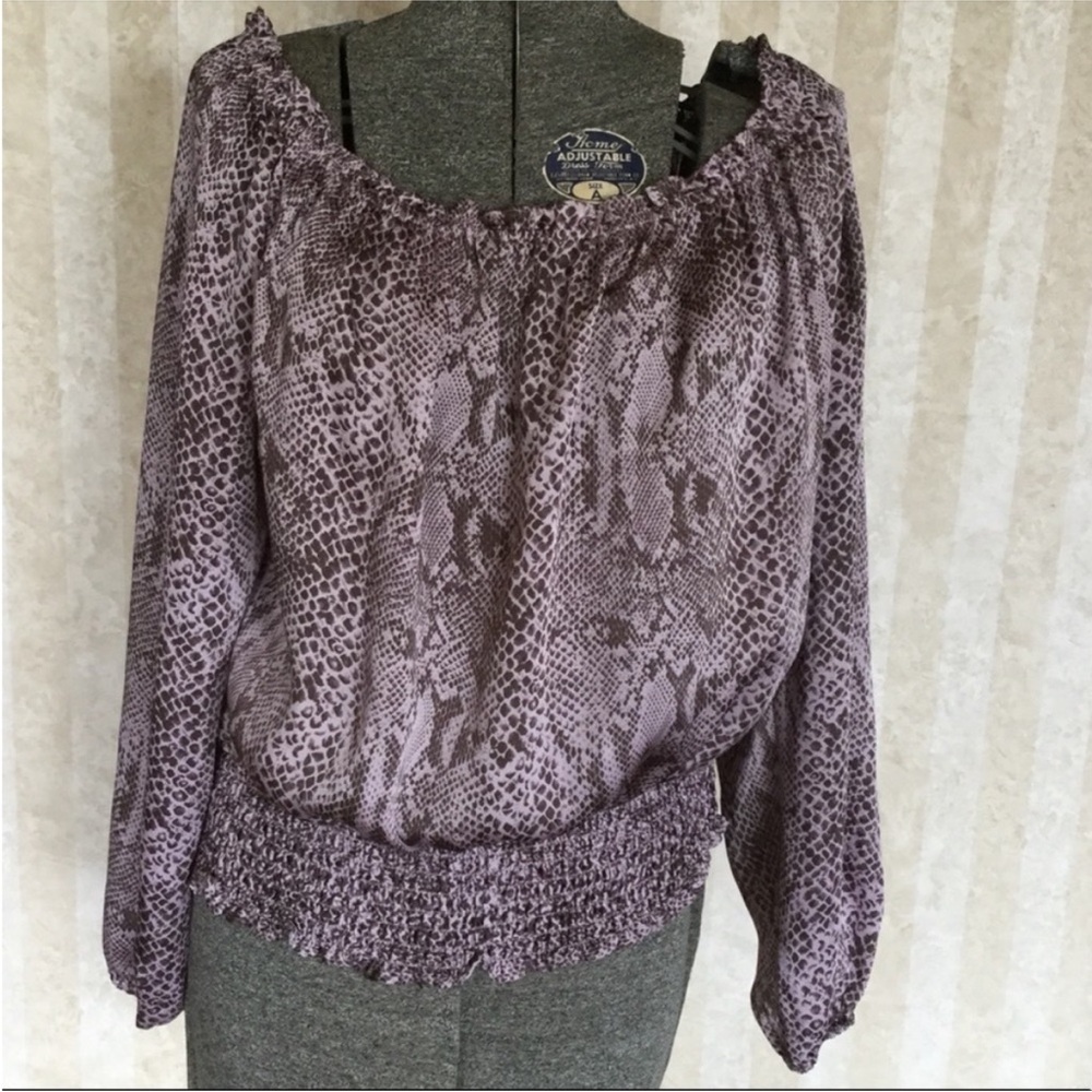 Michael Michael Kors Snake Print Off the Shoulder‎ Top